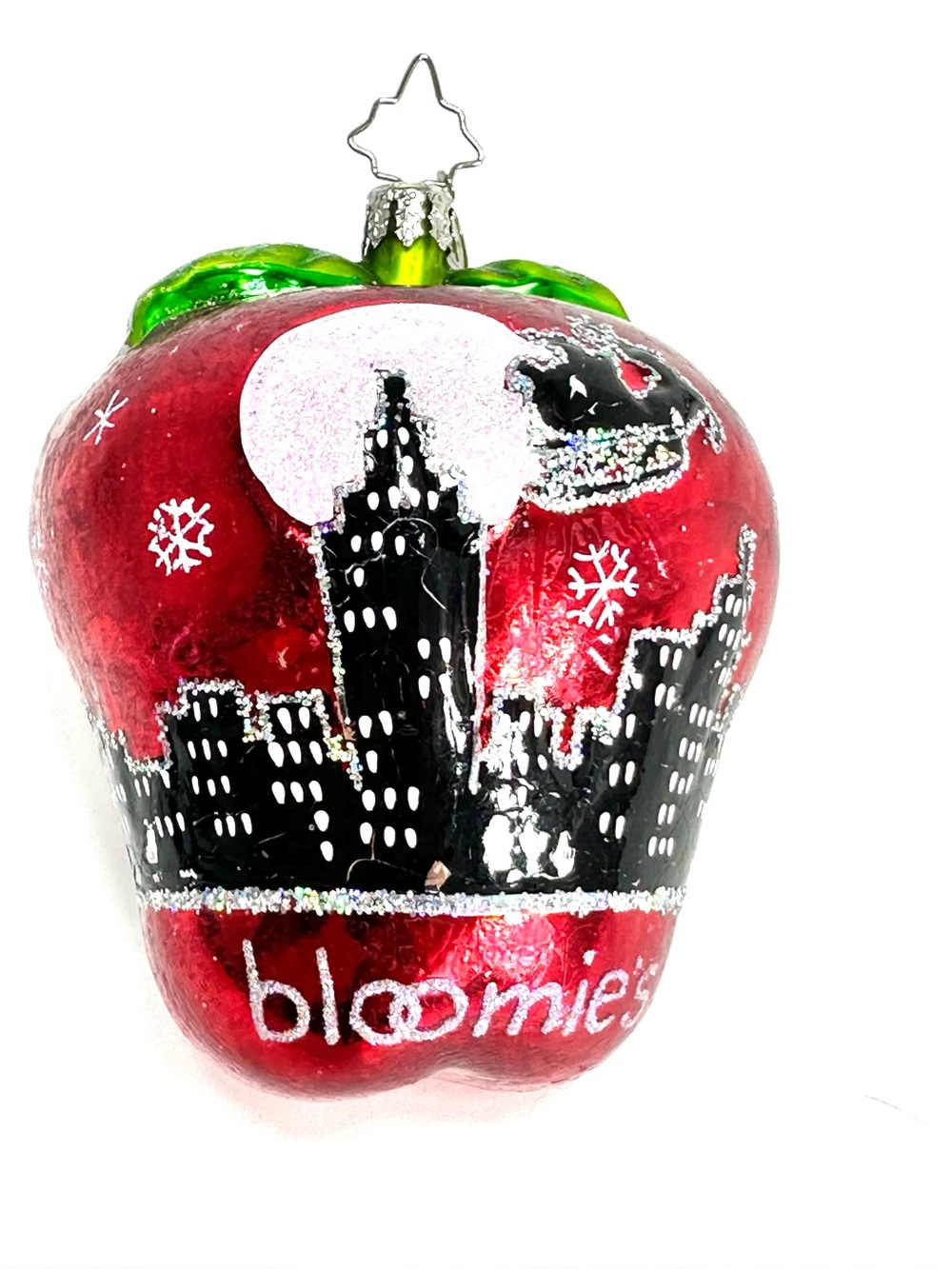 Vintage Christopher Radko Bloomies Big Apple Glass Christmas Ornament